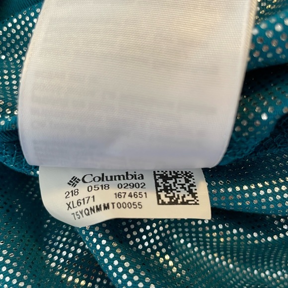Columbia‎ Omni-Heat Quarter Zip Pullover Teal Turquoise Silver Women Size Medium - Picture 10 of 10